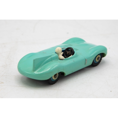 3096 - Dinky Toys 238 Jaguar Type D Racing Car, crisp box, minor detailing on mirror, hubs and exhaust, nea... 