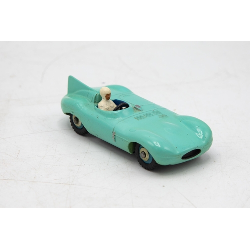 3096 - Dinky Toys 238 Jaguar Type D Racing Car, crisp box, minor detailing on mirror, hubs and exhaust, nea... 