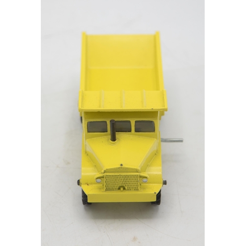 3104 - Dinky Toys 965 Euclid Rear Dump Truck, late picture box showing a forest clearing construction site,... 