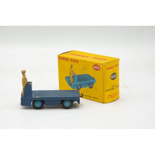 3107 - Dinky Toys 400 B.E.V Electric Truck, crisp box, dark blue version, excellent and boxed