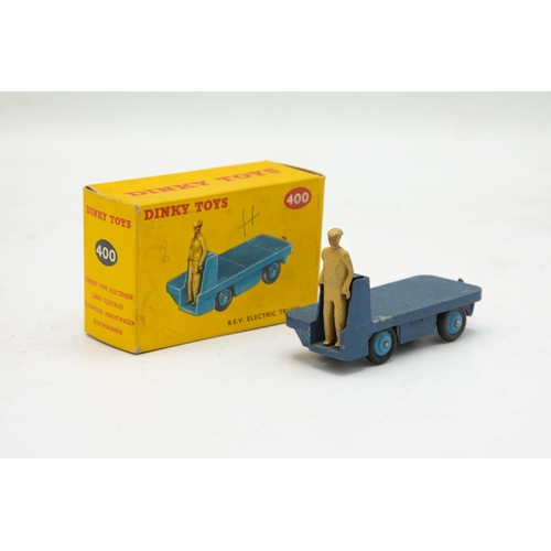 3107 - Dinky Toys 400 B.E.V Electric Truck, crisp box, dark blue version, excellent and boxed