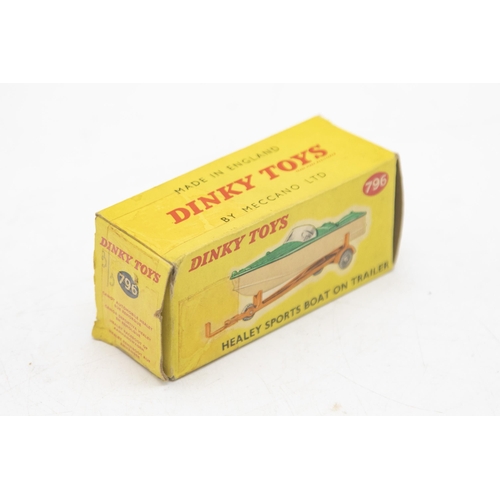 3111 - Dinky Toys 796 Healey Sports Boat On Trailer, box with repaired end flap, near Mint and Boxed