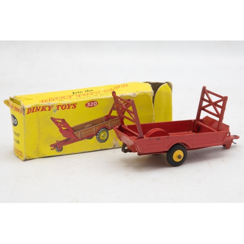 3118 - Dinky Toys 320 & 319 two Farm Trailers consisting of 320 Harvest Trailer scarce late issue all red w... 