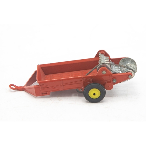 3120 - Dinky Toys 321 Massey-Harris Manure Spreader, scarce late version with plastic wheels, very clean br... 