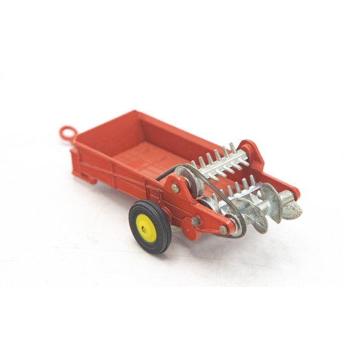 3120 - Dinky Toys 321 Massey-Harris Manure Spreader, scarce late version with plastic wheels, very clean br... 