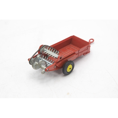 3120 - Dinky Toys 321 Massey-Harris Manure Spreader, scarce late version with plastic wheels, very clean br... 