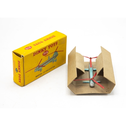 3125 - Dinky Toys 715 Bristol 173 Helicopter, with original card holding insert, mint and boxed