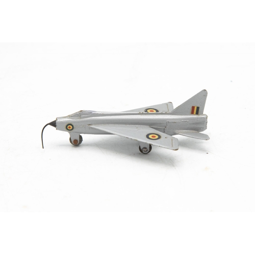 3126 - Dinky Toys 737 P.1B. Lightning Fighter, dark grey metallic, nose antenna tip present but drooping, b... 