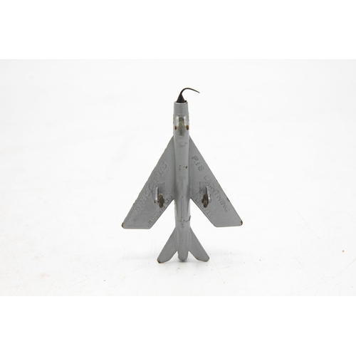 3126 - Dinky Toys 737 P.1B. Lightning Fighter, dark grey metallic, nose antenna tip present but drooping, b... 