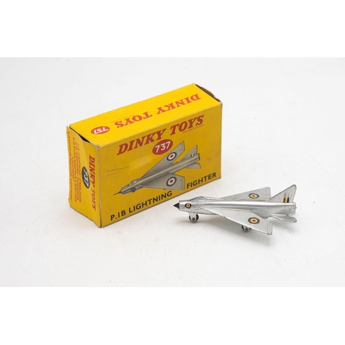 3127 - Dinky Toys 737 P.1B Lightning Fighter, nose antenna tip missing, box main end flap detached (sellota... 