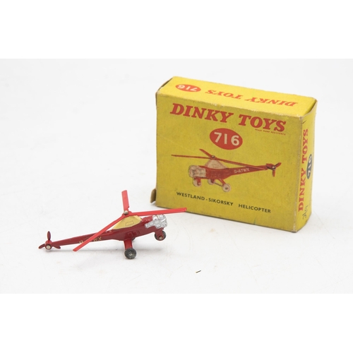 3128 - Dinky Toys 716 Westland-Sikorsky Helicopter, with original inner packing card, mint and boxed