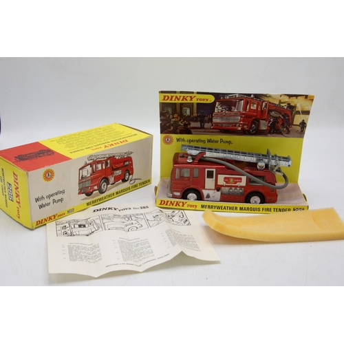 3131 - Dinky Toys 285  Merryweather Marquis Fire Tender, new old shop stock, all inner packing present, pli... 