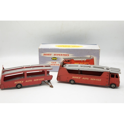 3132 - Dinky Supertoys 984 Car Carrier and 985  Trailer For Car Carrier, scarce items, 'Dinky Auto Service'... 