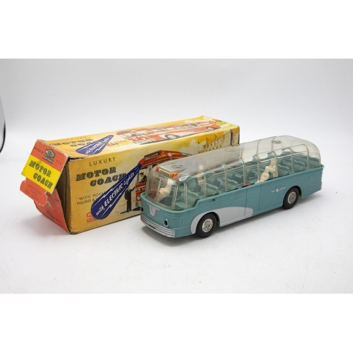 3135 - Mettoy Playthings Luxury Motor Coach 920, push n'go flywheel motor, plastic body, tin-plate removabl... 