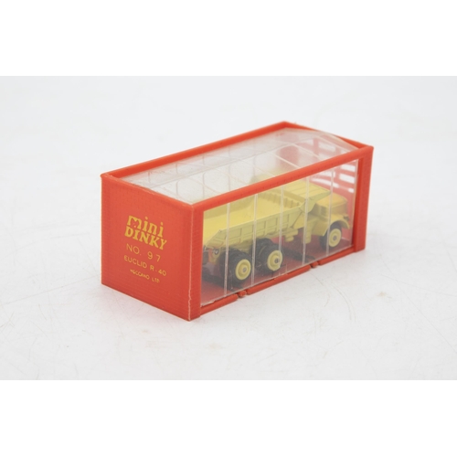 3137 - Dinky Toys mini Dinky 97, Euclid R-40, garage 'box' strap-down fastenings present, 1/64 scale, near ... 