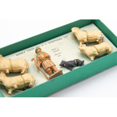 3143 - Dinky Toys No. 6 - Shepherd Set,  
issued between 1946-54, comprising four Dinky 2b Sheep, one Dinky... 