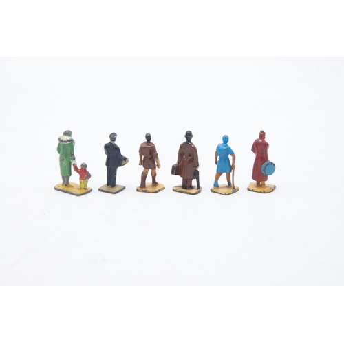 3144 - Dinky Toys No. 3 PASSENGERS Miniature Figures For Model Railways Gauge 'O', six good condition figur... 