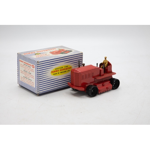 3149 - Dinky Supertoys  963 Blaw Knox Heavy Tractor, red, near mint model missing both caterpillar tracks (... 