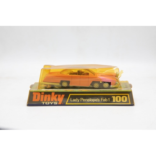 3152 - Dinky Toys 100 Lady Penelopes FAB 1 from TV series Thunderbirds, cast detailed wheel hubs, pink body... 