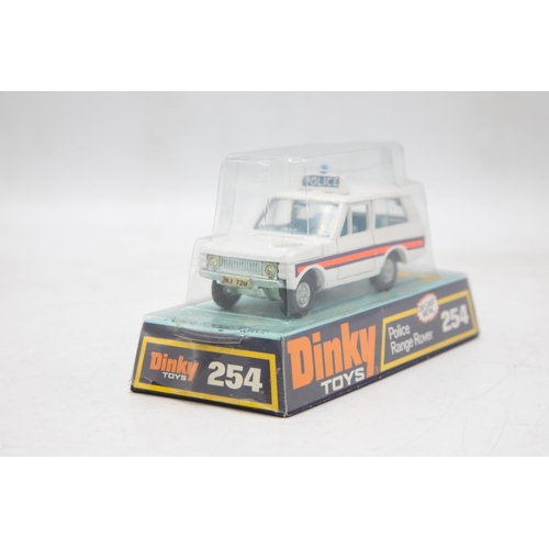 3157 - Dinky Toys 254 Police Range Rover, 1973 number-plate, new old shop stock, mint and plinth bubble box... 