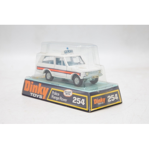 3157 - Dinky Toys 254 Police Range Rover, 1973 number-plate, new old shop stock, mint and plinth bubble box... 