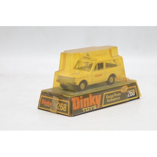 3159 - Dinky Toys 268 Range Rover Ambulance, with plastic stretcher patient, new old shop stock, 1974 numbe... 