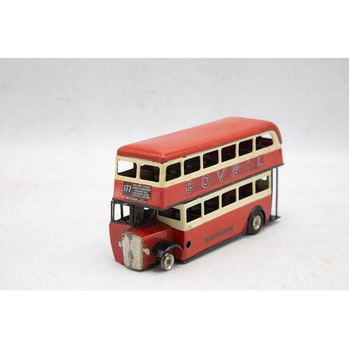 3162 - Tri-ang Minic 60M Double Deck Bus, tin-plate, transfers excellent, 'London Transport' No. '177' dest... 