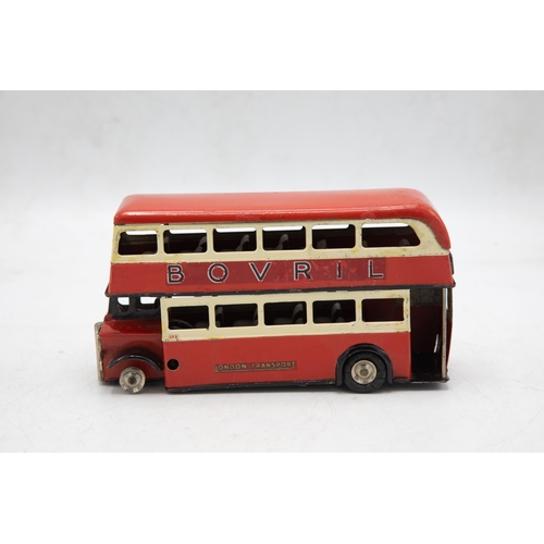 3162 - Tri-ang Minic 60M Double Deck Bus, tin-plate, transfers excellent, 'London Transport' No. '177' dest... 