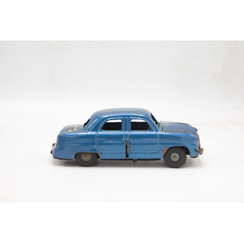 3165 - Tri-ang Minic Zephyr Six saloon car 'Monte Carlo Rally Winner 1953' , transfer on boot, bright metal... 