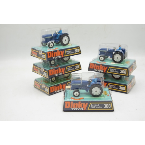 3173 - Dinky Toys Leyland 308 Tractor 384, factory 6 pack, in original plain cardboard factory box with Din... 