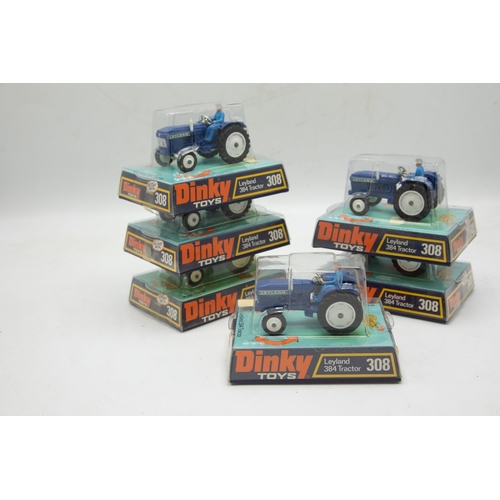 3173 - Dinky Toys Leyland 308 Tractor 384, factory 6 pack, in original plain cardboard factory box with Din... 