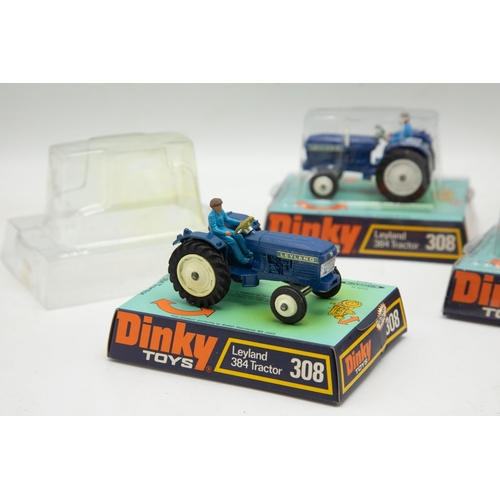 3173 - Dinky Toys Leyland 308 Tractor 384, factory 6 pack, in original plain cardboard factory box with Din... 