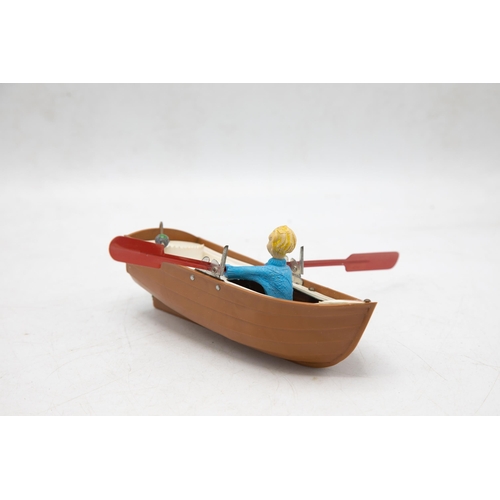 3174 - Tri-ang Minic Clockwork Rowing Boat, Jack in the Boat, working and charming idea, with Instruction a... 