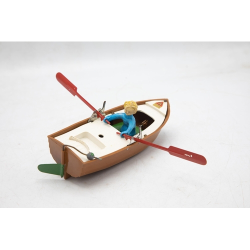 3174 - Tri-ang Minic Clockwork Rowing Boat, Jack in the Boat, working and charming idea, with Instruction a... 