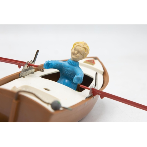 3174 - Tri-ang Minic Clockwork Rowing Boat, Jack in the Boat, working and charming idea, with Instruction a... 