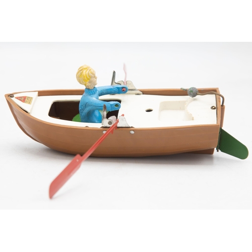 3174 - Tri-ang Minic Clockwork Rowing Boat, Jack in the Boat, working and charming idea, with Instruction a... 