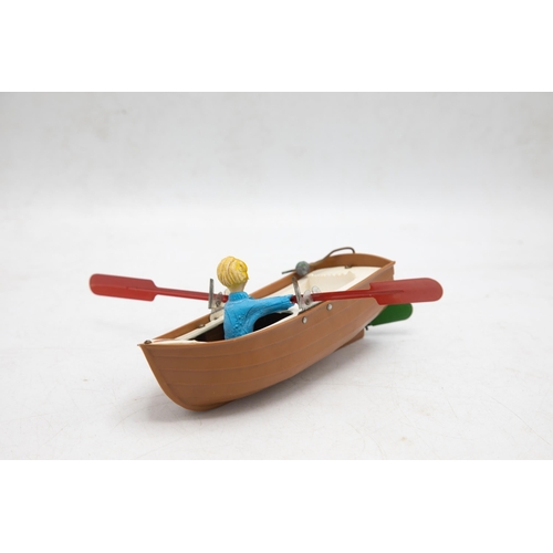 3174 - Tri-ang Minic Clockwork Rowing Boat, Jack in the Boat, working and charming idea, with Instruction a... 