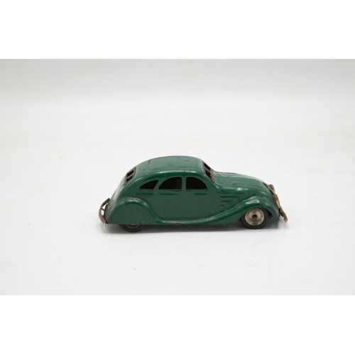 3176 - Tri-ang Minic 9M, Streamline Saloon Car, green, working clockwork motor, excellent condition