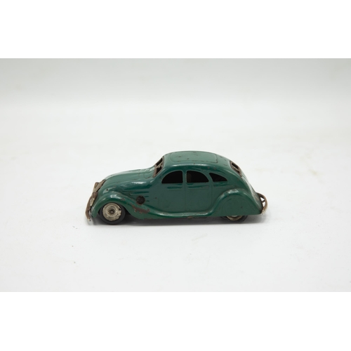 3176 - Tri-ang Minic 9M, Streamline Saloon Car, green, working clockwork motor, excellent condition