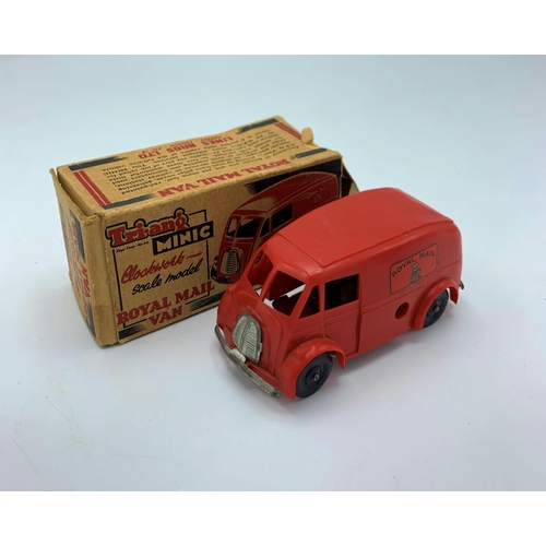 3181 - Tri-ang Minic Royal Mail Van, J-type van, clockwork (working), plastic body with tin-plate chassis b... 