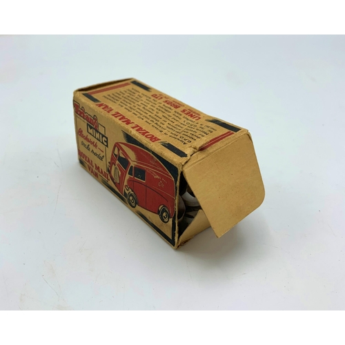 3181 - Tri-ang Minic Royal Mail Van, J-type van, clockwork (working), plastic body with tin-plate chassis b... 