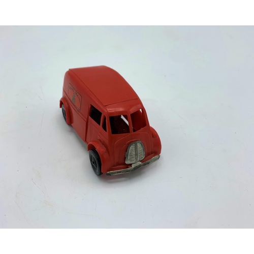 3181 - Tri-ang Minic Royal Mail Van, J-type van, clockwork (working), plastic body with tin-plate chassis b... 