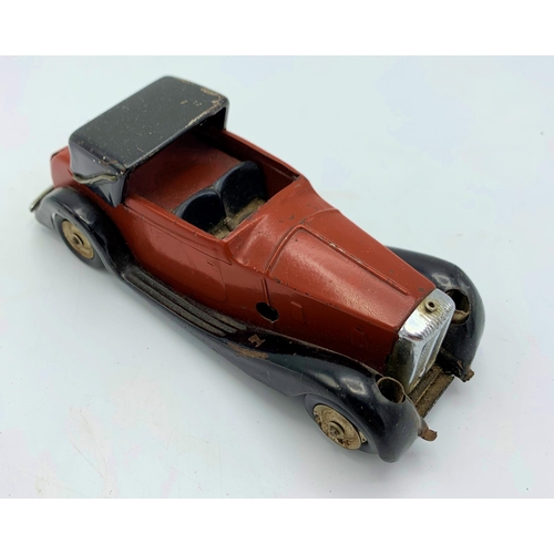 3183 - Tri-ang Minic 43ME Daimler Sedanca, scarce electric light version, pre-war, working clockwork, missi... 