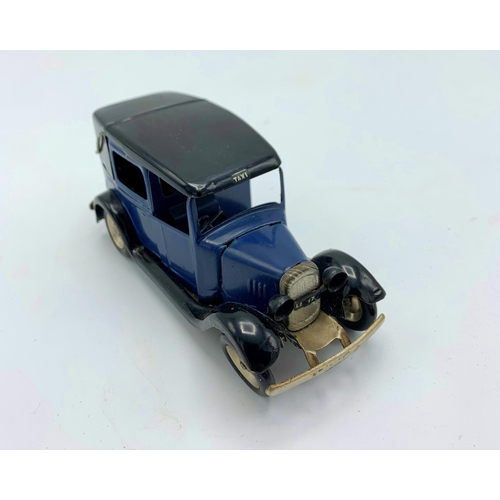 3187 - Tri-ang Minic Taxi 35 M, post-war model, tin-plate clockwork (working), perfect transfers, very near... 