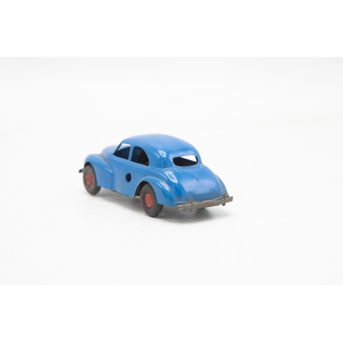 3189 - Tri-ang Minic Morris Oxford, clockwork, good body tarnished plated parts, red plastic wheels, excell... 