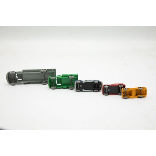 3191 - 5 Dublo Dinky Toys 062 Singer Roadster ,064 Austin Lorry, 066 Bedford Flat Truck, 067 Austin Taxi, 0... 