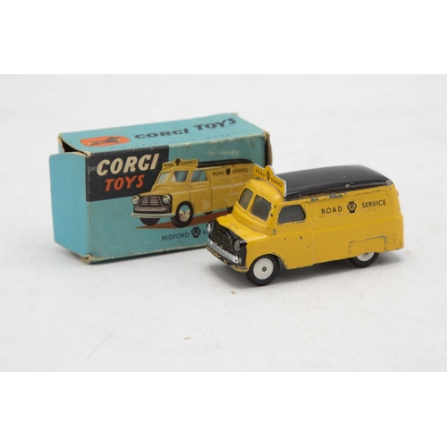 3197 - Corgi Toys 408 Bedford AA Road Service Van, some chips, main box end-flap missing, very good and box... 