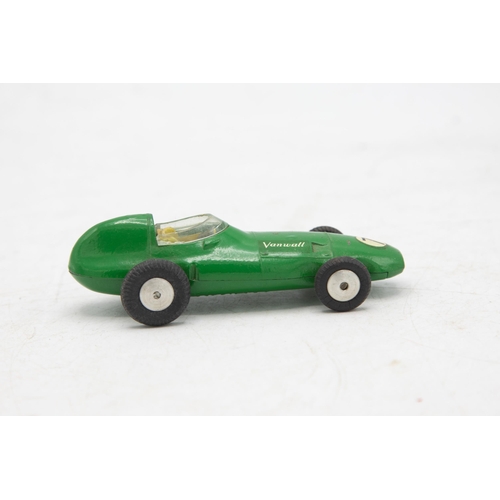 3201 - Corgi Toys 150 Vanwall Formula 1 Grand Prix racing car, both main end flaps price label damage, exce... 