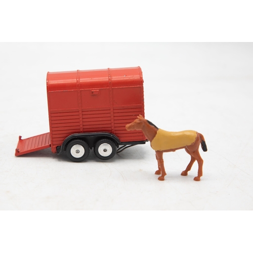 3203 - Corgi Toys 102 Rice's Pony Trailer With Pony, crisp blue box, near mint and boxed