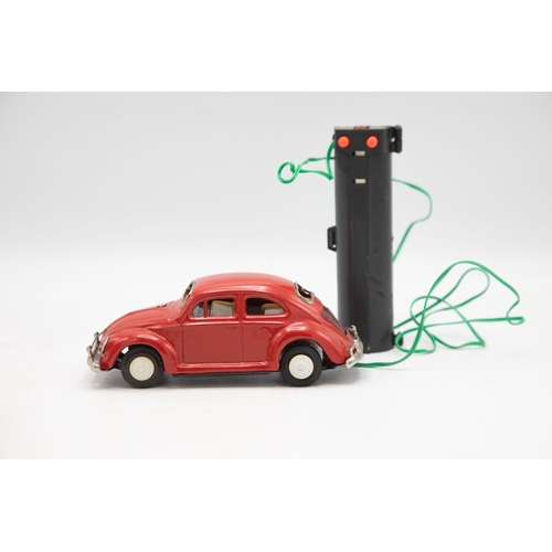 3213 - VW Beetle by KO Made in Japan, tin-plate Volkswagen battery operated remote control tin-plate, mint ... 